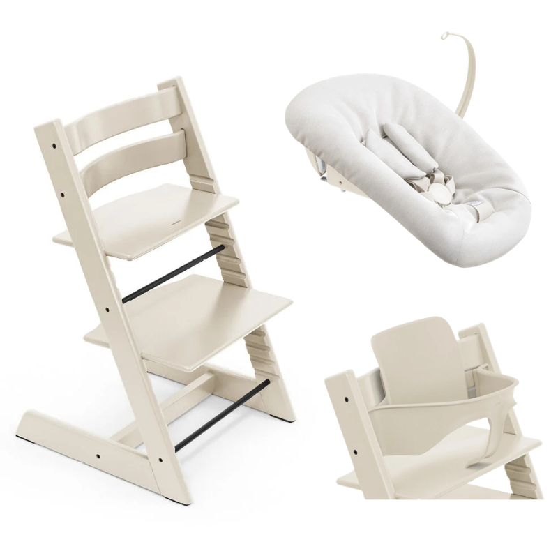 Stokke Promo Tripp Trapp Vanilla White con Newborn e Baby Set