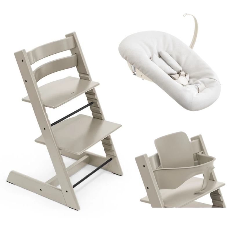 Stokke Promo Tripp Trapp Cashmere Gray con Newborn e Baby Set