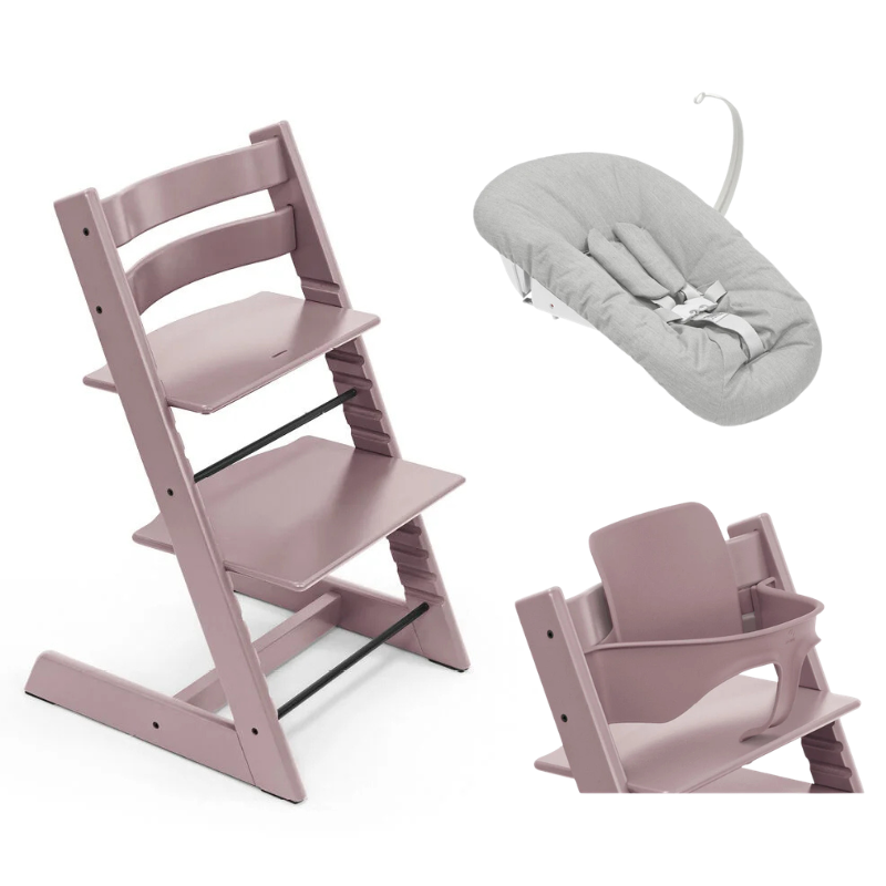 Stokke Promo Tripp Trapp Heather Mauve con Newborn e Baby Set