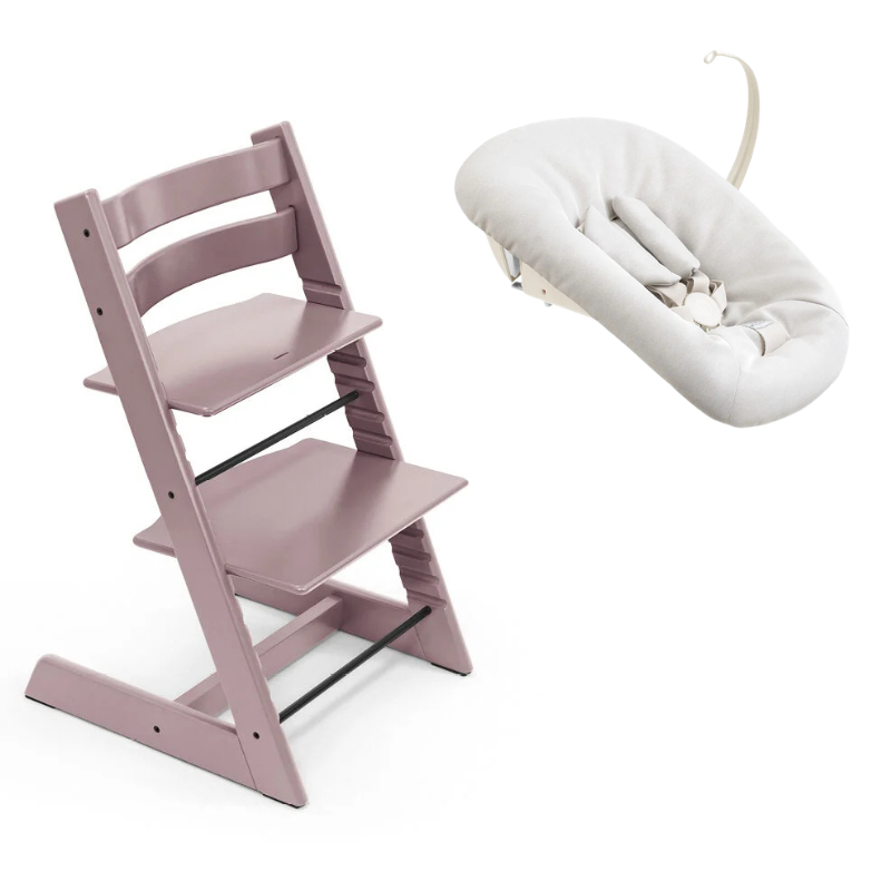 Stokke Promo Tripp Trapp Heather Mauve con Newborn