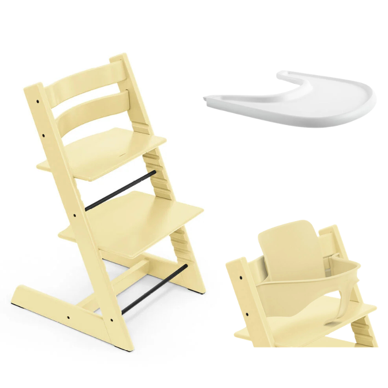 Stokke Promo Tripp Trapp Lemon Yellow con Baby Set e vassoio