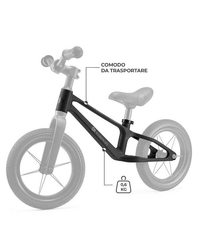 Kinderkraft Bicicletta per Bambini ETER Nera