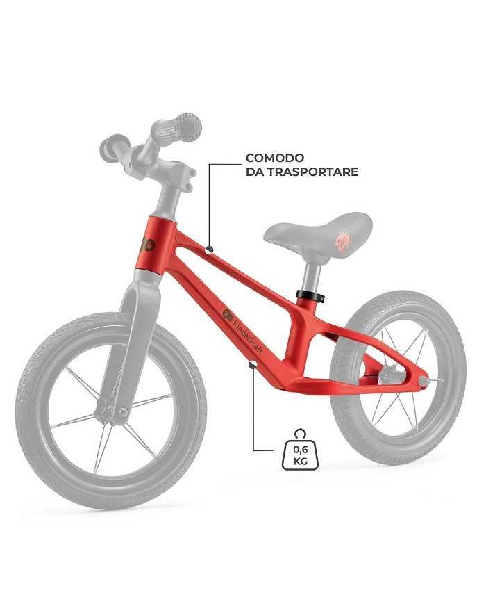 Kinderkraft Bicicletta per Bambini ETER Rosso