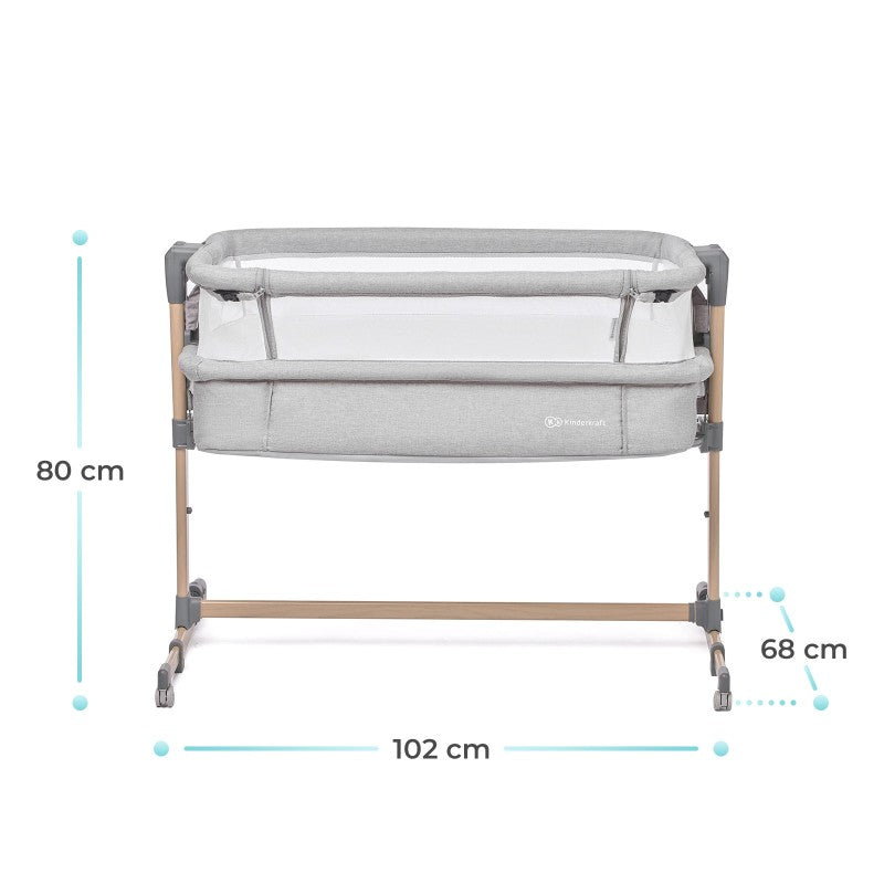 Kinderkraft NESTE AIR Culla Co-sleeping Legno Grigio Chiaro