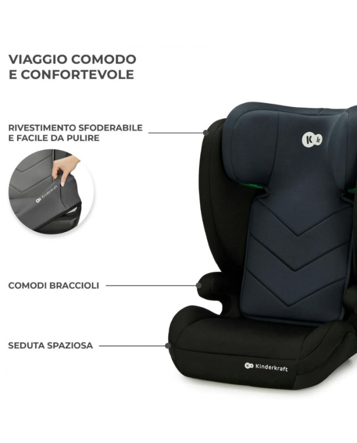 Kinderkraft Seggiolino Auto 2in1 I-SPARK i-Size Black
