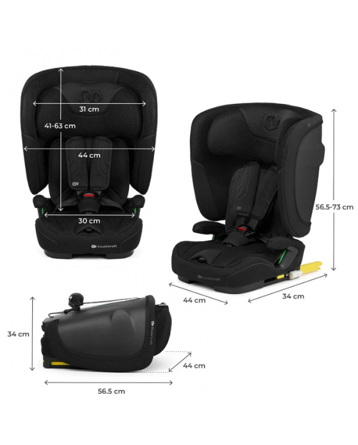 Kinderkraft Seggiolino auto 9-36kg FIX2GO Nero
