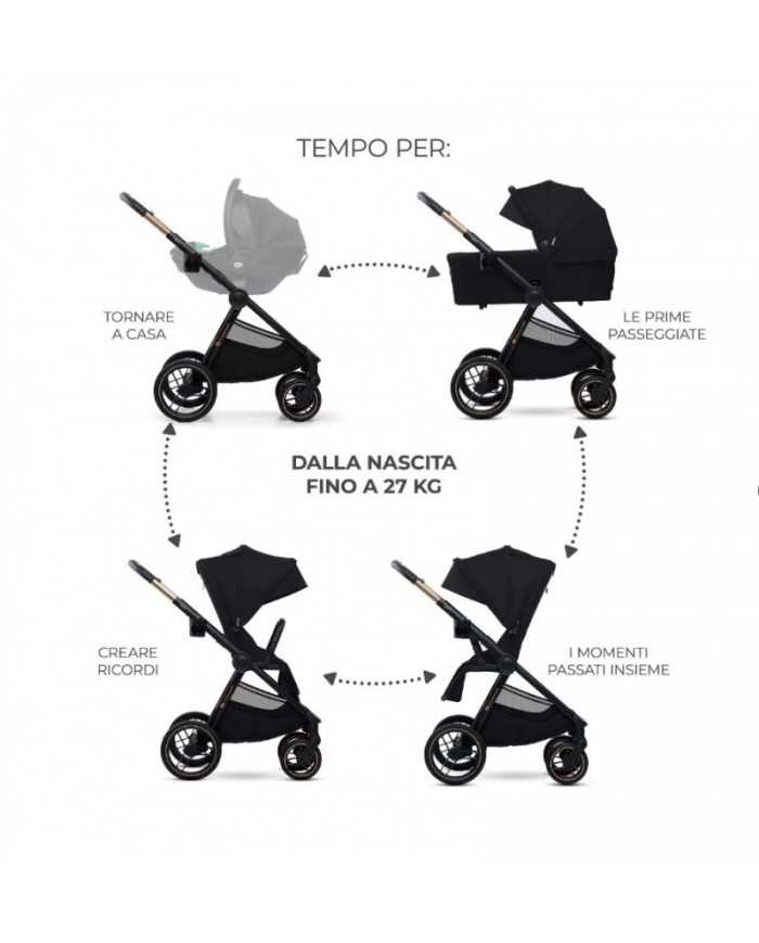 Kinderkraft Trio Passeggino ,Carrozzina,Ovetto e Borsa NEA 2 PLATINUM GREY