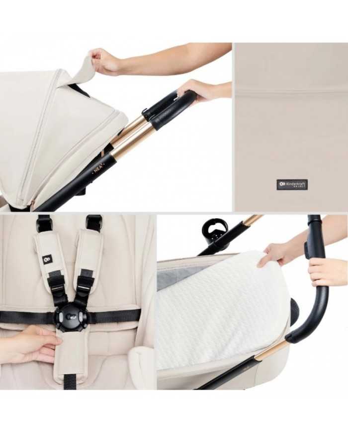 Kinderkraft Trio Passeggino ,Carrozzina,Ovetto e Borsa NEA 2 PLATINUM GREY