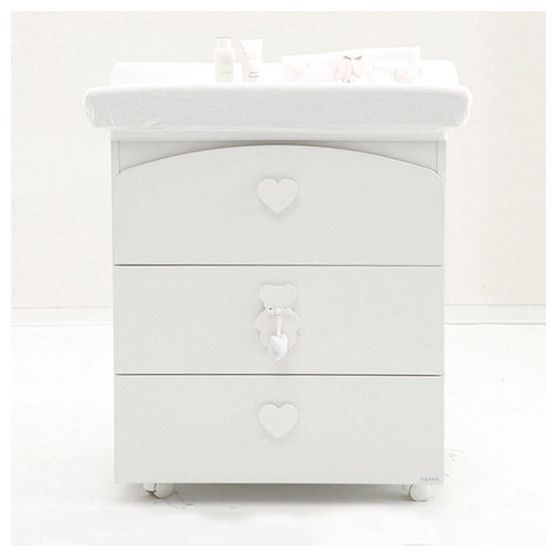 Nanan Bagnetto/Cassettiera Fasciatoio Fiocco Bianco
