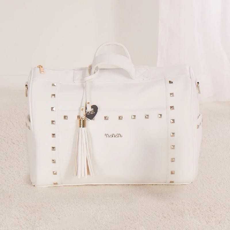 Nanan Borsa Mamma Da Passeggio Borchiata Bianca  - Linea Colette