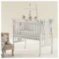 Nanan Culla Mini Me Struttura Bianca Con Materasso + Rivestimento Puccio Azzurro