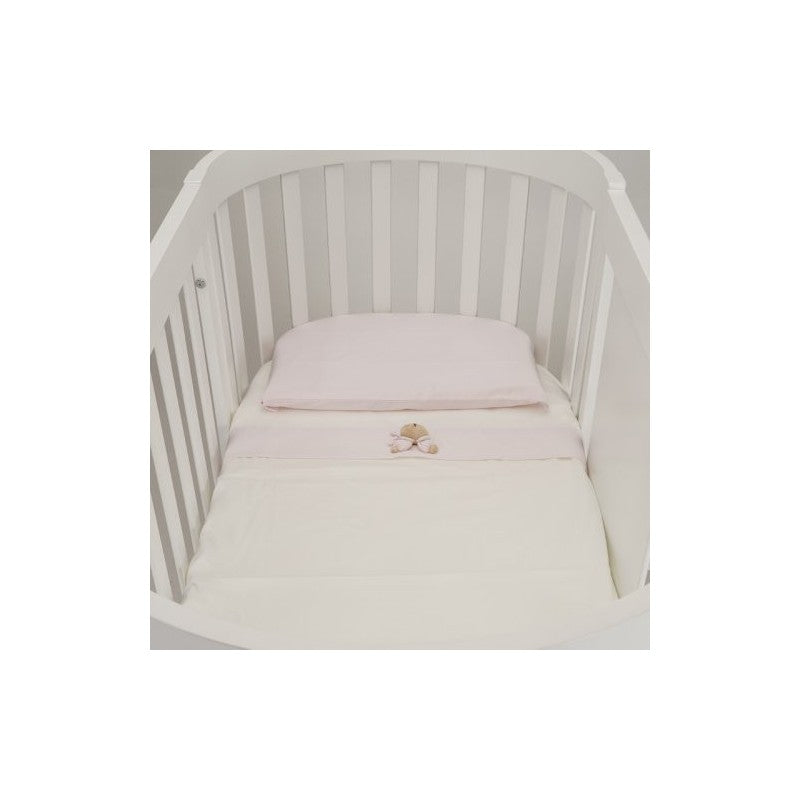Nanan Lenzuola per Lettino Ovale Set 3pz Puccio Rosa
