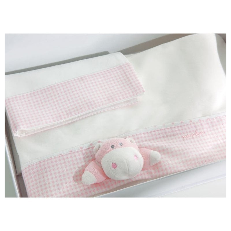 Nanan Set 3pz Lenzuola Lettino Rosa - Linea Bombo