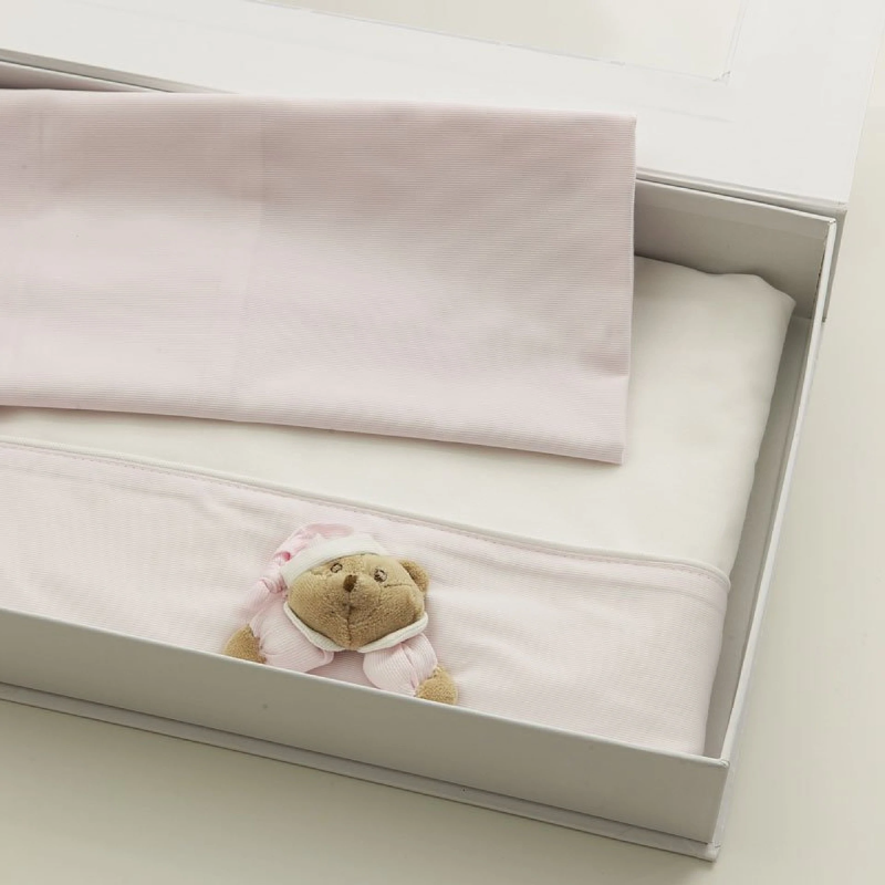 Nanan Set Lenzuola 3 Pezzi per Mini Me - Linea Puccio - Rosa