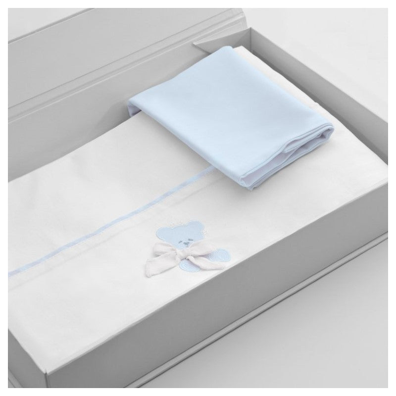 Nanan Set Lenzuola per Carrozzina Azzurro - Linea Coccolo
