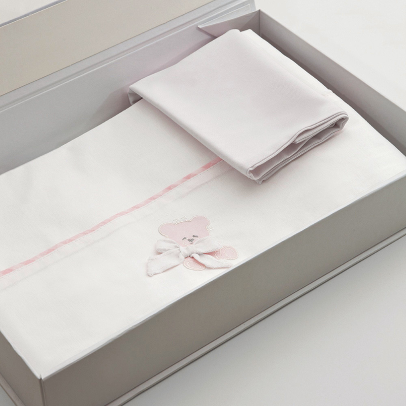 Nanan Set Lenzuola per Carrozzina Rosa - Linea Coccolo
