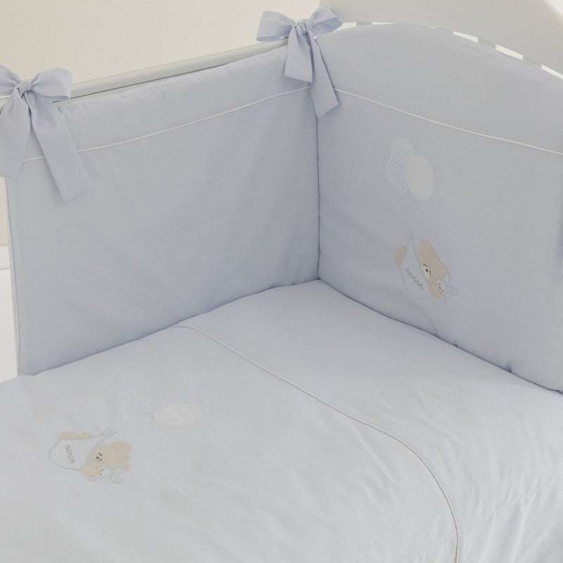 Nanan Set Piumone per Lettino 4 pz Azzurro - Linea Palloncino