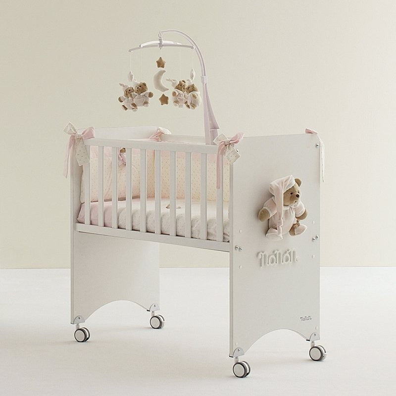 Nanan Lettino Co-Sleeping Puccio Rosa Con Materasso e Set . Piumone