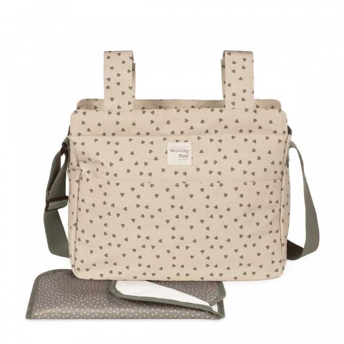 Pasito a Pasito Borsa Fasciatoio Poppy Cuori Muschio