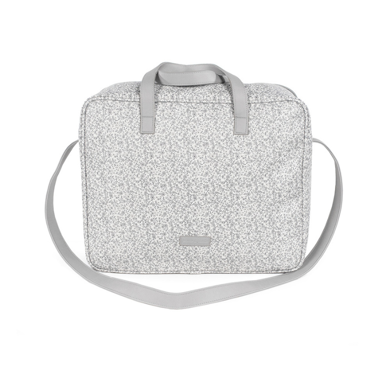 Pasito a Pasito Valigia in Ecopelle Grigio - Linea Flower Mellow