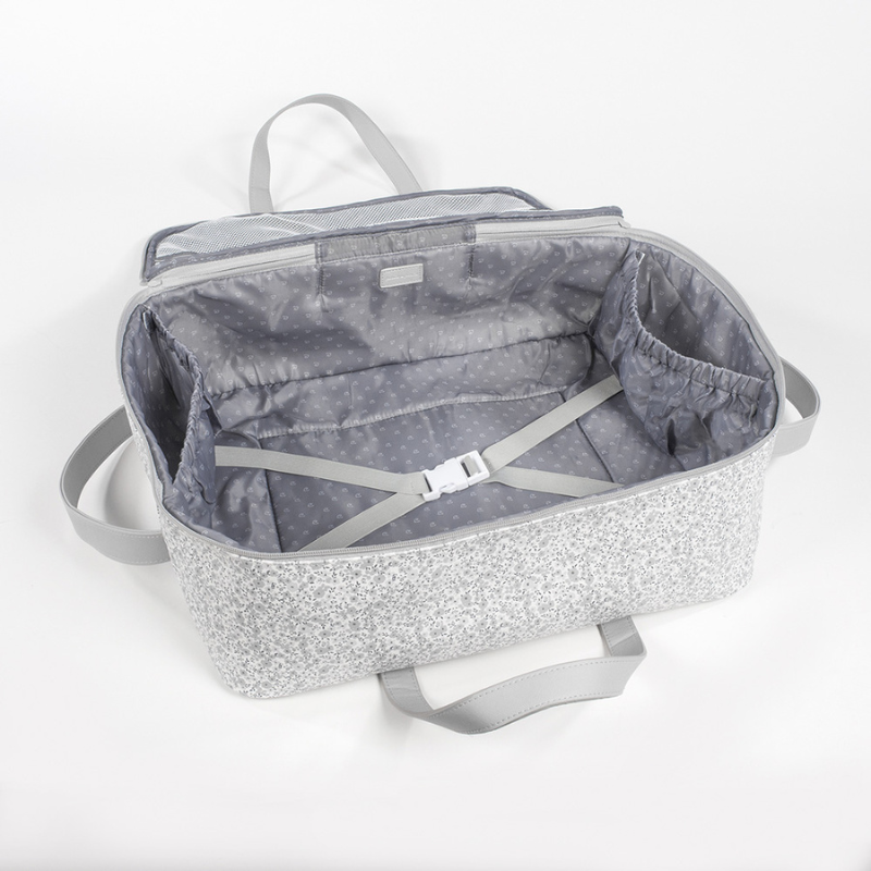 Pasito a Pasito Valigia in Ecopelle Grigio - Linea Flower Mellow