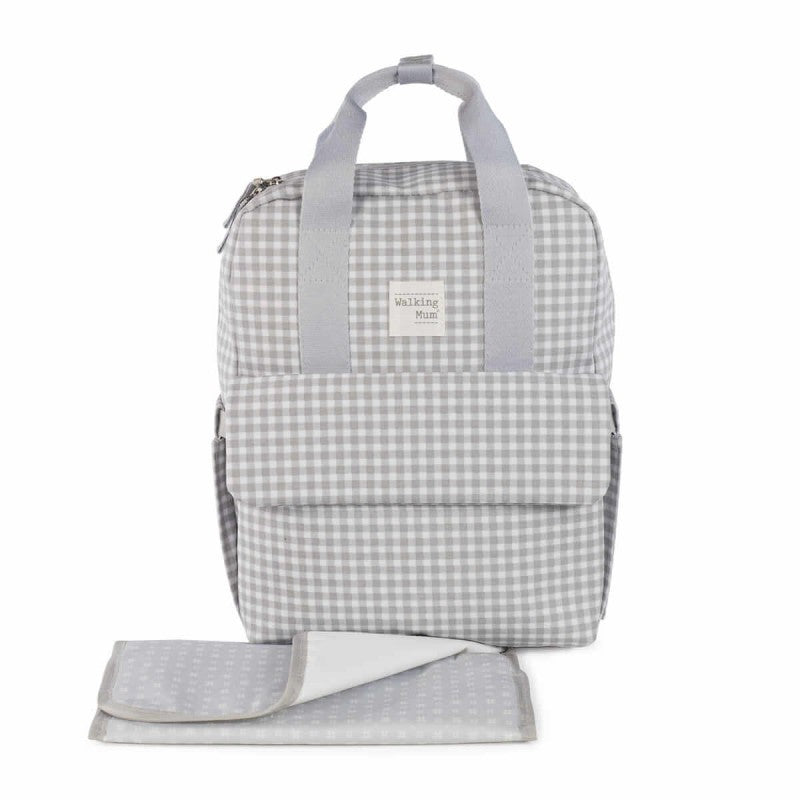 Pasito A Pasito Zaino Fasciatoio I Love Vichy Grigio - Linea Walking Mum