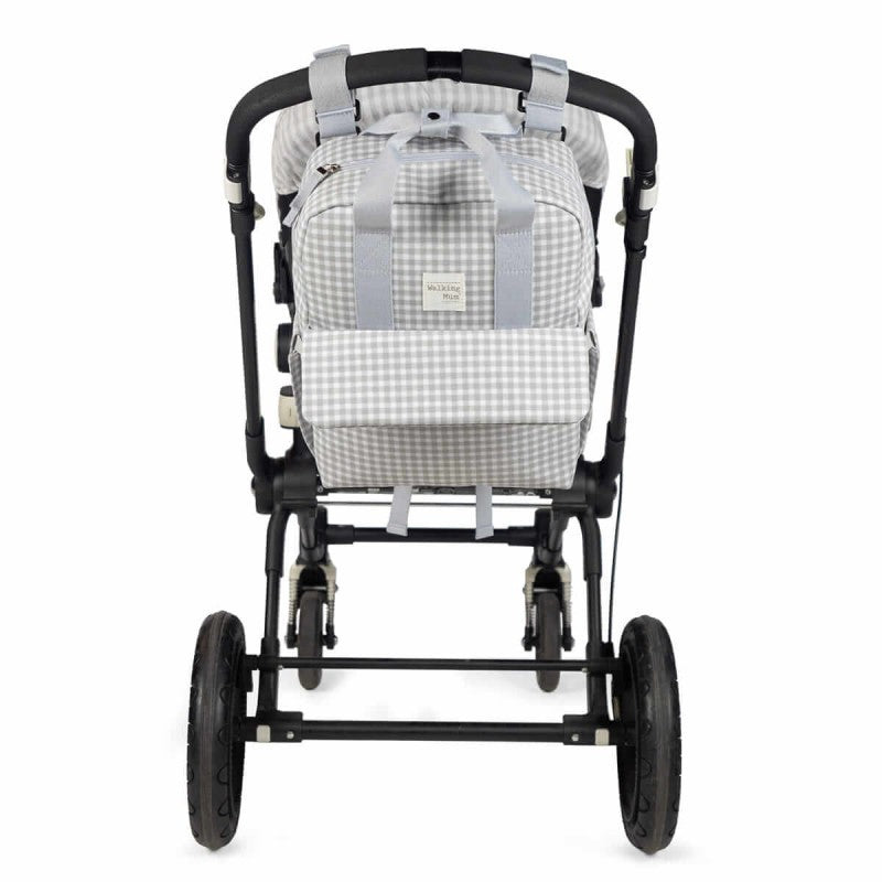 Pasito A Pasito Zaino Fasciatoio I Love Vichy Grigio - Linea Walking Mum
