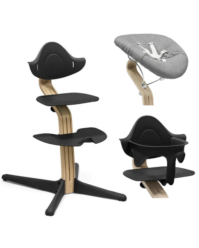 Stokke Promo Sedia Nomi Oak Black Con Newborn e Babyset in Omaggio