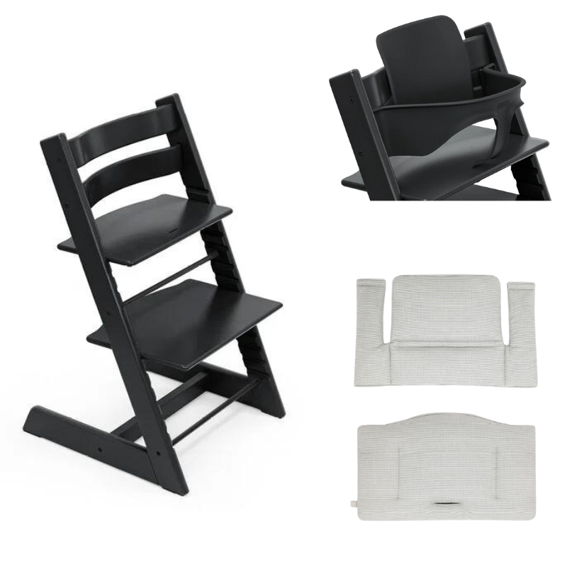 Stokke Promo Tripp Trapp Black con Babyset e cuscino
