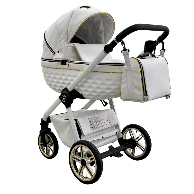 Trio ''CRYSTAL'' By Maison du Bebè col. BIANCO/GOLD Tel.BIANCO