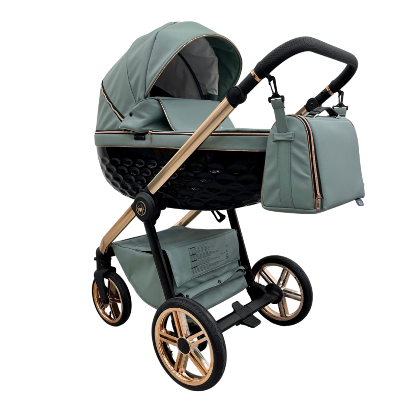 Trio ''CRYSTAL'' By Maison du Bebè col. Verde Veronese Tel.Oro Rosa